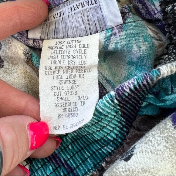 Vintage Connections Safari Zebra Gazelle Cheetah Leaf High Waist Elastic Shorts - Picture 5 of 5